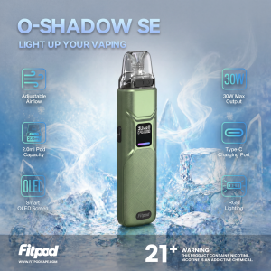 Fitpod O-SHADOW SE 注油式電子煙多款顏色包裝與規格色卡對照圖